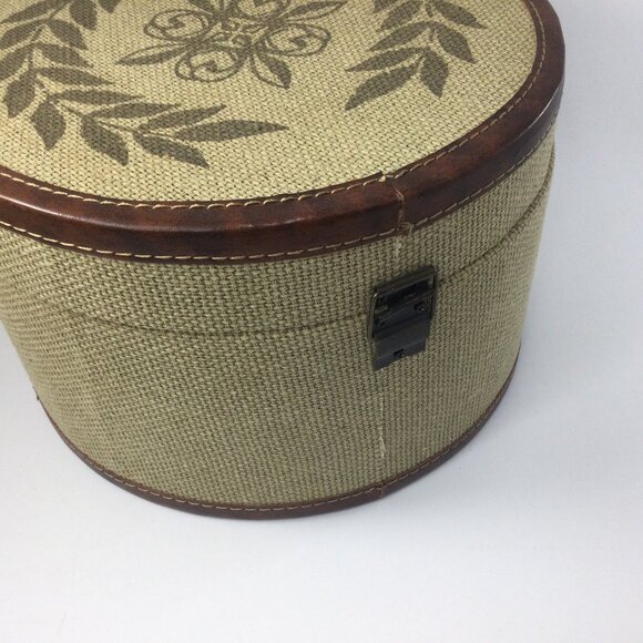 Have one to sell? Sell now Round Storage Hard Box with Lid Fabric Linen Faux Lea - Picture 5 of 6